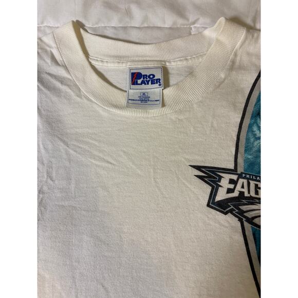 Vintage Pro Player Philadelphia Eagles Tee XL 90s 2000s White | Vertical Graphic - Picture 5 of 7